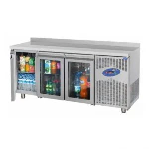 csa cs tek 3 700 c tezgah tipi buzdolabı, 3 cam kapılı, 474 l