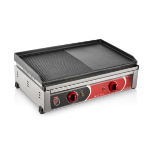 silverinox 2151 yarı oluklu döküm izgara, 70 cm, elektrikli