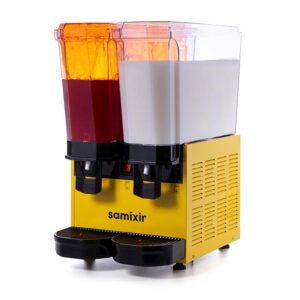samixir 40.smy klasik twin soğuk İçecek dispenseri, 20+20 l, fıskiyeli ve karıştırıcılı, sarı